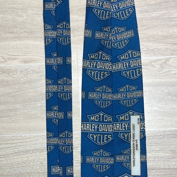 Vintage 1996 Harley-Davidson Classic Logo Blue Tie - Picture 13 of 16